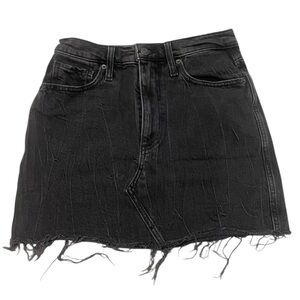 Abercrombie & Fitch Ultra High Rise Distressed Black Denim Skirt Size 26/2R